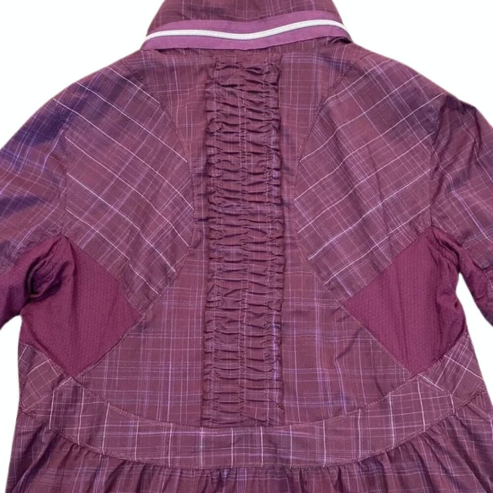 Lululemon Run Hustle Plum Purple Plaid Sz 2 Lightweight Water Resistant Jacket - Picture 7 of 11